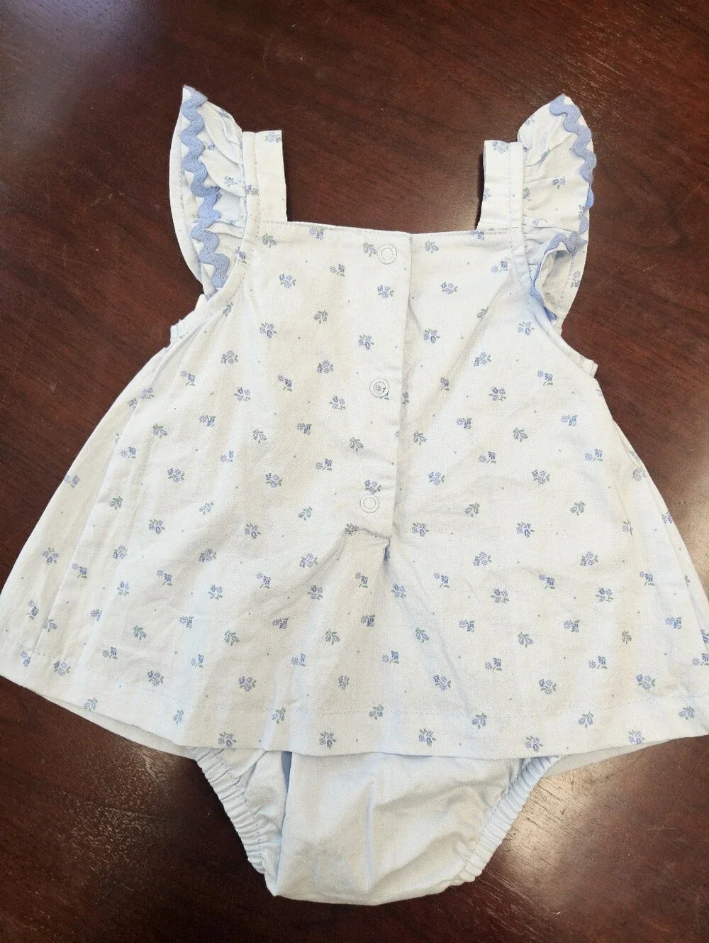 NWT Bundle of Carter's Blue & Cream Baby Girls Skirted Rompers/Dresses